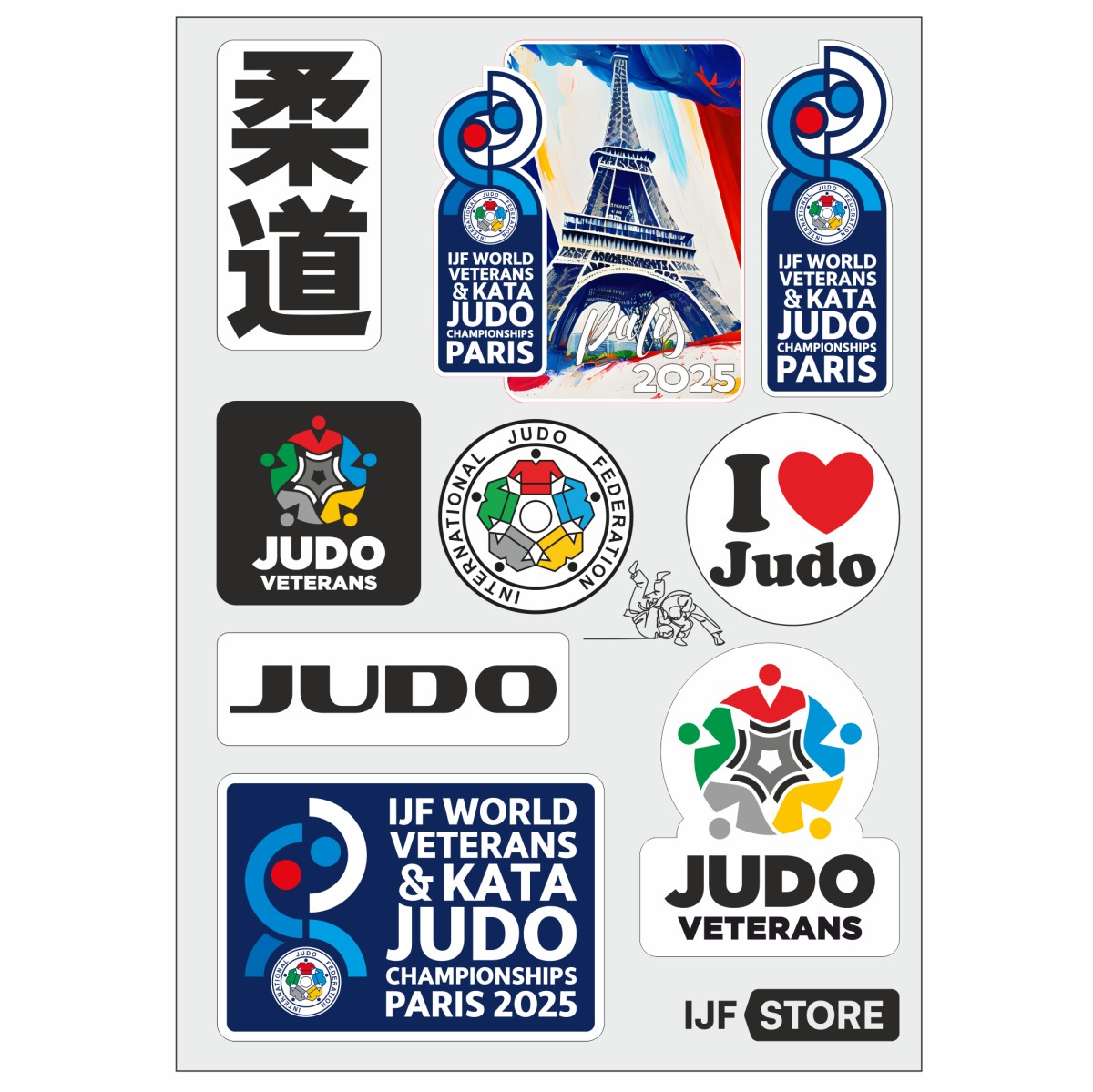 Paris World Championships Veterans and Kata Set of Stickers