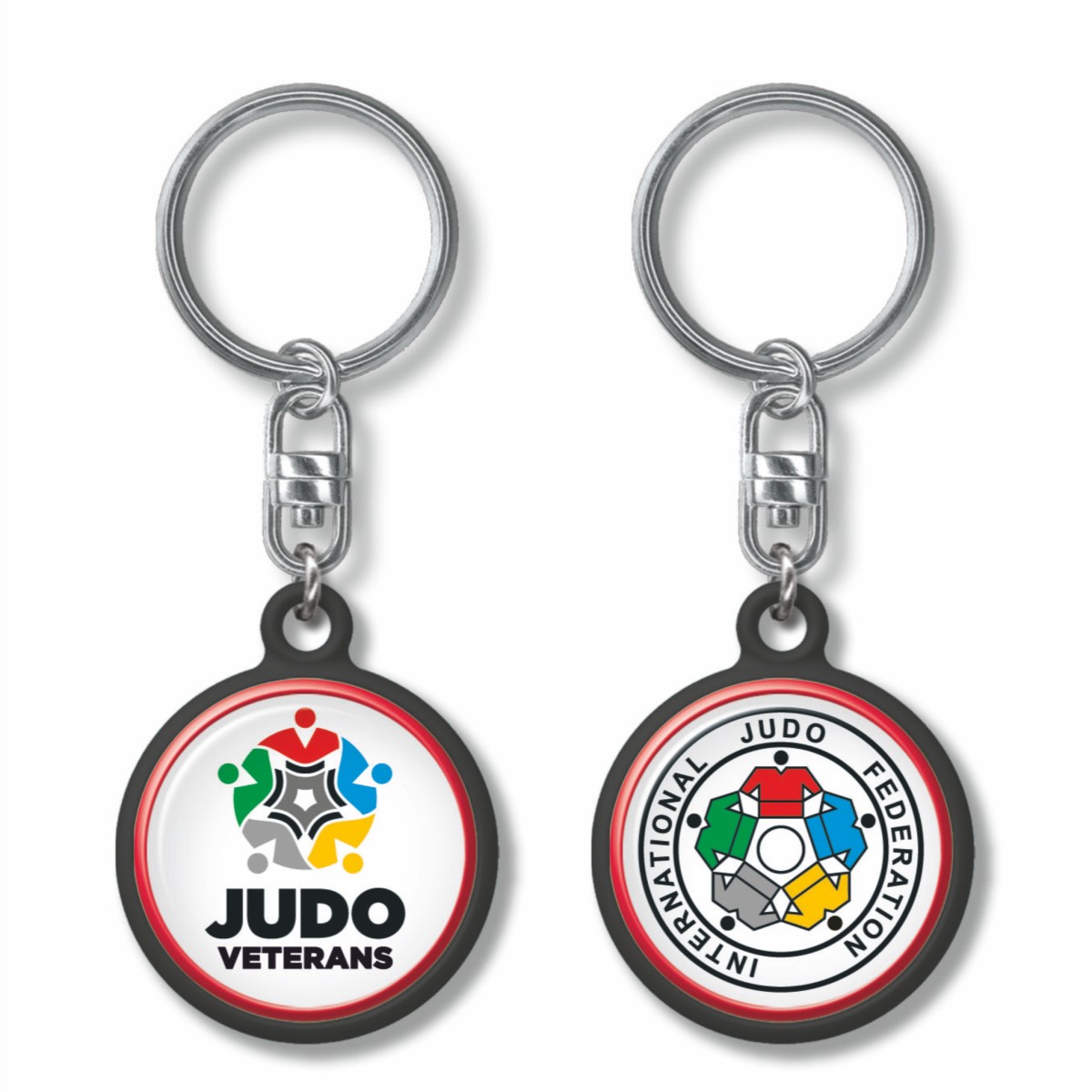 Keychain JUDO Veterans  Black & Red