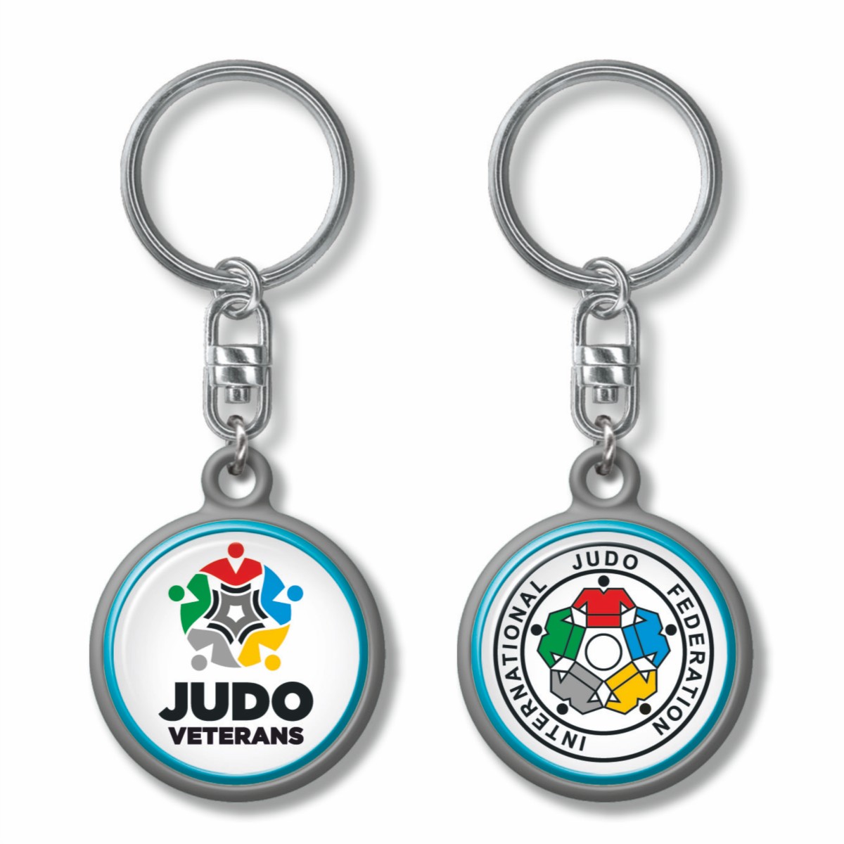 Keychain JUDO Veterans  Gray & Blue